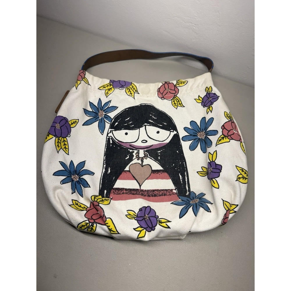 Marc By Marc Jacobs Miss Marc Canvas Girl Graphic Hobo Bag